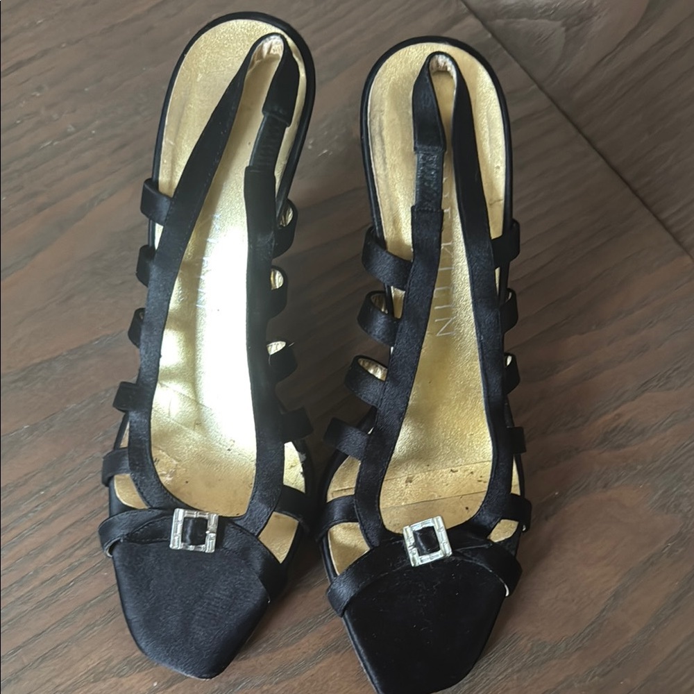 Anne Klein Satin Strappy Slingback Heels